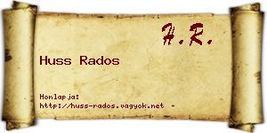 Huss Rados névjegykártya